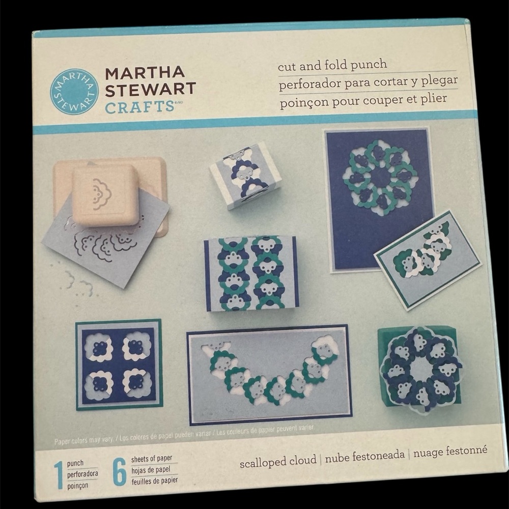 NEW Martha Stewart Crafts Cut and Fold Punch 42-95000 Rare Scalloped Clouds